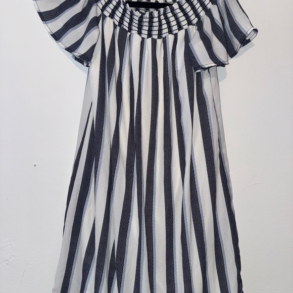 Aqua Dresses & Skirts - 🎉Aqua Black and White Striped Dress